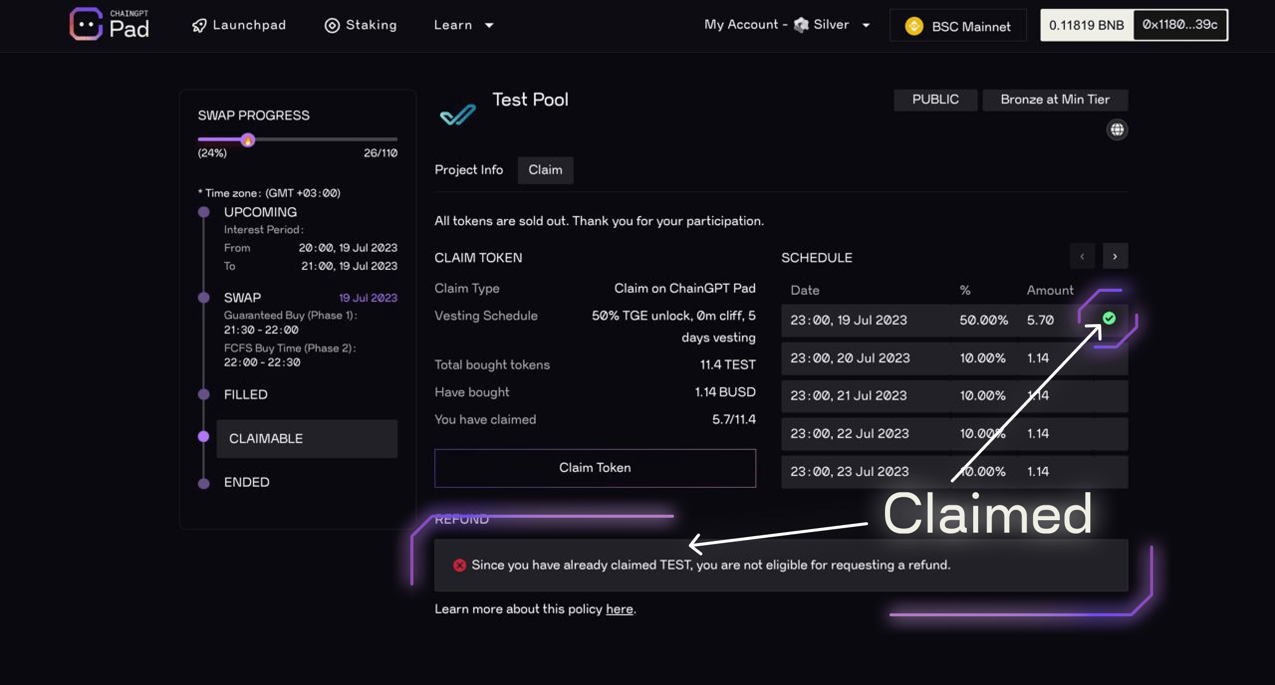 ERC-20 Token Vesting Portal